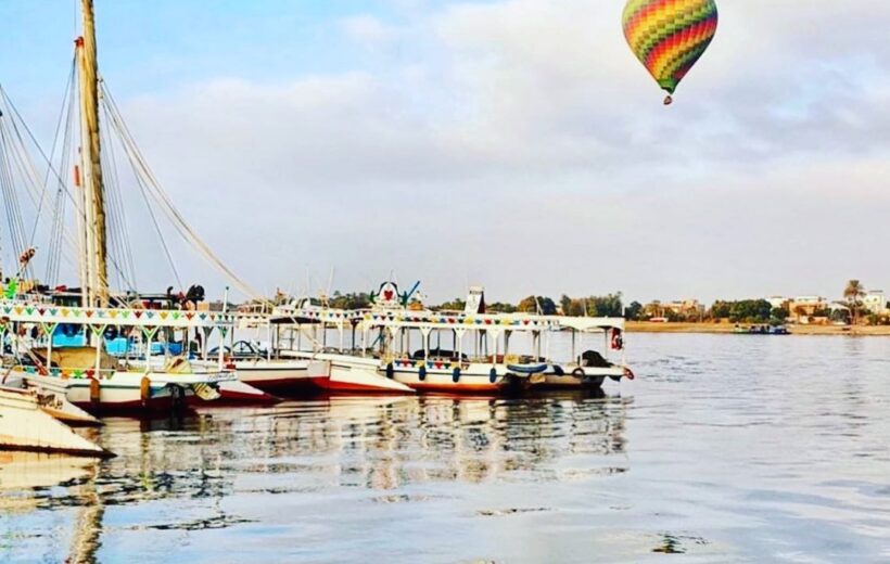 Hot Air Balloon Over Luxor After Sunrise
